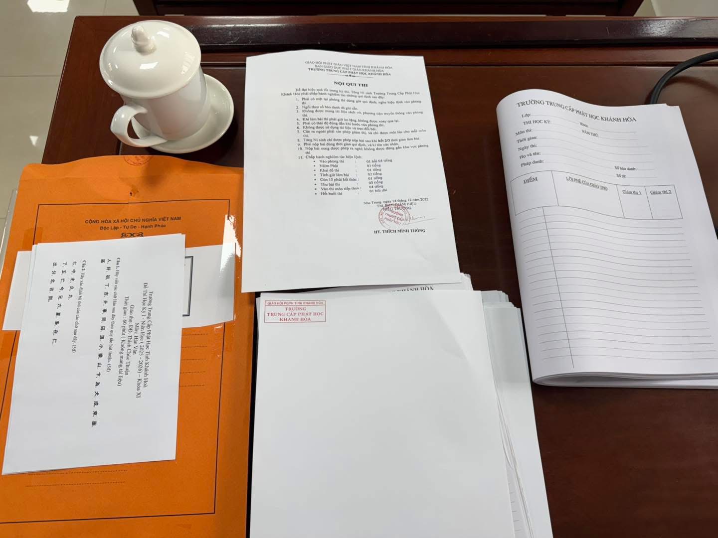 TĂNG NI SINH KHOÁ XI (2025-2028) TRƯỜNG TCPH KHÁNH HOÀ THI HỌC KỲ 1 NĂM THỨ NHẤT